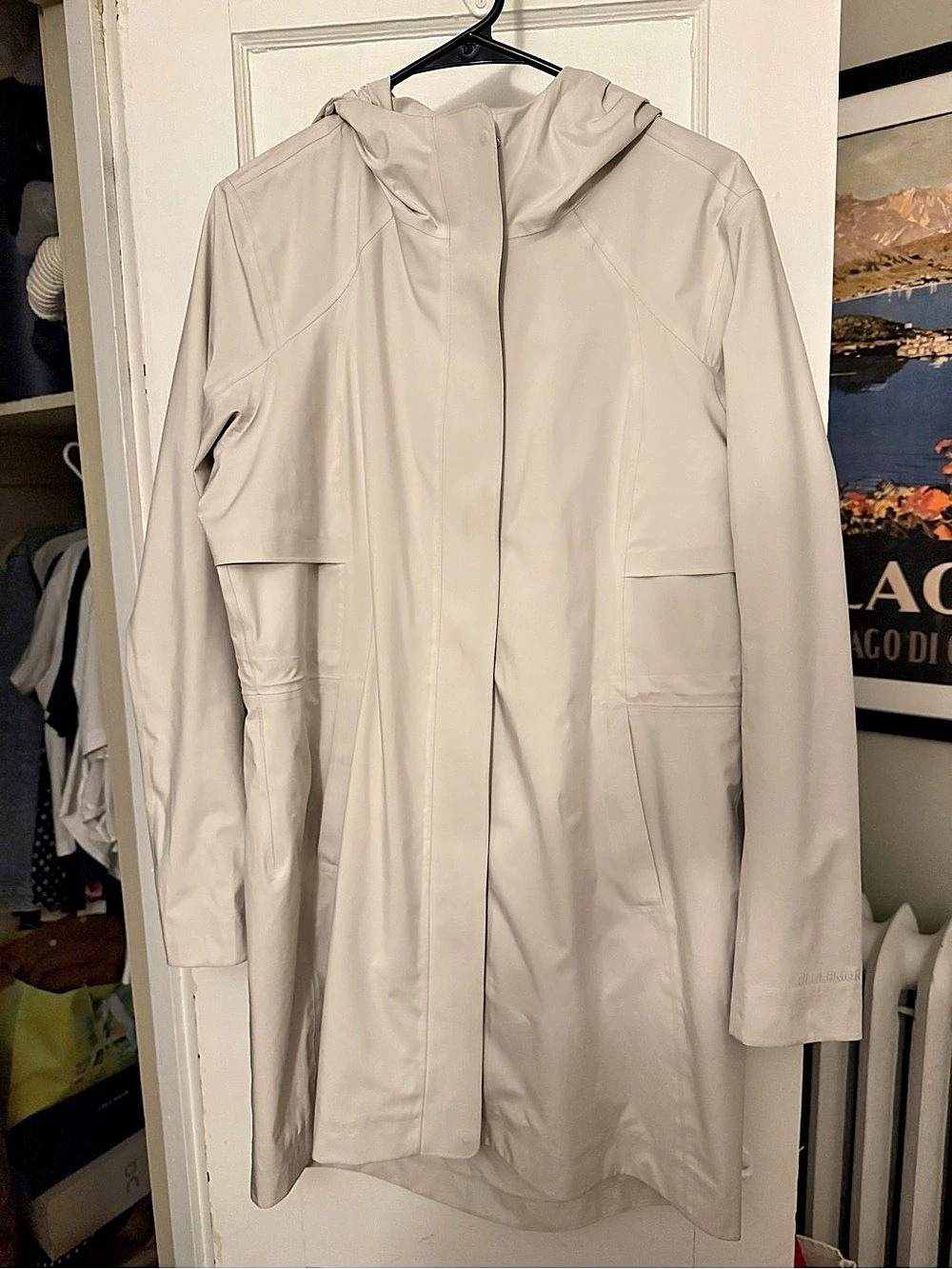 Lululemon Rain Rebel Jacket Waterproof Hooded Bone Size 10
